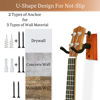 Picture of Ukulele Wall Mount Hanger, Mahogany Wood U-Shaped Ukulele Holder Hanger, Ukulele Wall Mount Hook for Ukulele Banjo Mandolin Concert Pineapple Soprano Tenor and Baritone