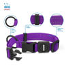 Picture of Best Pet Supplies Reflective Dog Collar with Adjustable Length, Heavy-Duty Buckle, and Strong Leash D-Ring, Training, Walking, Jogging Accessory for Small, Medium, and Large Breeds - Purple, L