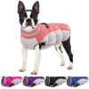 Picture of OUOBOB Winter Dog Coat,Large Dog Jacket,Waterproof Dog Jacket with Back Zipper,Dog Coat with Harness Built in,Warm Dog Coat with Fleece Lined,Dog Snow Jacket Clothes French Bulldog Shiba Inu Pink L