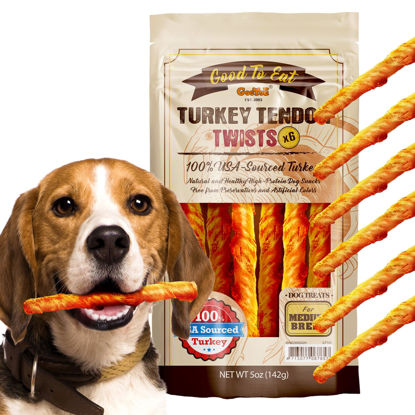 Picture of Gootoe Turkey Tendon Wrapped Chicken Stick (Medium) 6 Unit a Pack - 100% USA-Sourced Turkey, Natural Snack, Premium Puppy Chews, Hypoallergenic, Rawhide-Free, Reseal Value Bags, Size for Medium Breeds