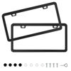 Picture of QUANQIUFEI 2 Pack Black License Plate Frames, Stainless Steel License Plate Cover, Matte License Plate Holder Car Accessories with Screw Caps（2 Holes）