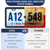 Picture of QUANQIUFEI 2 Pack Black License Plate Frames, Stainless Steel License Plate Cover, Matte License Plate Holder Car Accessories with Screw Caps（2 Holes）