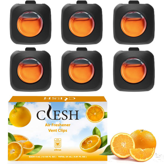 Picture of Car Air Fresheners, 6 Pack, Citrus, Car Fresheners Vent Clips, Long Lasting Air Freshener for Car, Car Refresher for Men Women