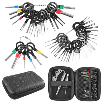 Picture of Terminal Removal Tool Kit 44 Pcs Depinning Tool Electrical Connector Pin Removal Tool Kit Pin Extractor Tool Set Wire Terminal Release Tool for Automotive Car Household Devices