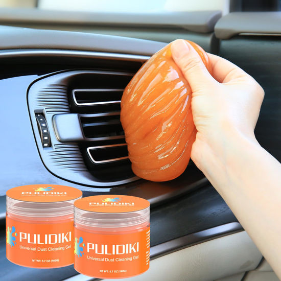 Picture of PULIDIKI Car Cleaning Gel for Car Cleaning Putty Car Putty Auto Detailing Tools Car Slime Cleaner Dust Cleaning Gel for Car Interior Cleaner Car Accessories Keyboard Cleaner Orange(2Pack)