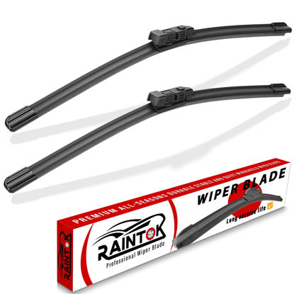 Picture of RAINTOK 28" 18" Windshield Wiper Blades Replacement for 2012-2023 Tesla Model S Original Factory Quality Front Wipers Blade Set for My Car - (Pack of 2)