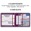 Picture of Cacturism Car Registration and Insurance Holder, Vehicle Glove Box Car Organizer Men Women Wallet Accessories Case for Cards, Essential Document, Driver License, Bling Purple