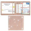 Picture of Cacturism Car Registration and Insurance Holder, Vehicle Glove Box Car Organizer Men Women Wallet Accessories Case for Cards, Essential Document, Driver License, Bling Rose Gold