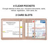 Picture of Cacturism Car Registration and Insurance Holder, Vehicle Glove Box Car Organizer Men Women Wallet Accessories Case for Cards, Essential Document, Driver License, Bling Rose Gold