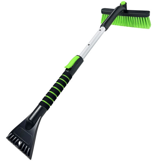 Picture of SEAAES Ice Scraper with Snow Brush for Car Windshield, Upgraded Extendable Snow Brush with Foam Grip for Truck SUV Vehicle Windows