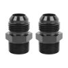 Picture of EVIL ENERGY 12AN Male Flare to 3/4" NPT Pipe Fitting Adapter Straight Aluminum Black 2pcs