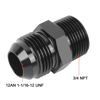 Picture of EVIL ENERGY 12AN Male Flare to 3/4" NPT Pipe Fitting Adapter Straight Aluminum Black 2pcs