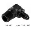 Picture of EVIL ENERGY 4AN to 3/8" NPT Male 90 Degree Fitting Adapter Aluminum 2PCS