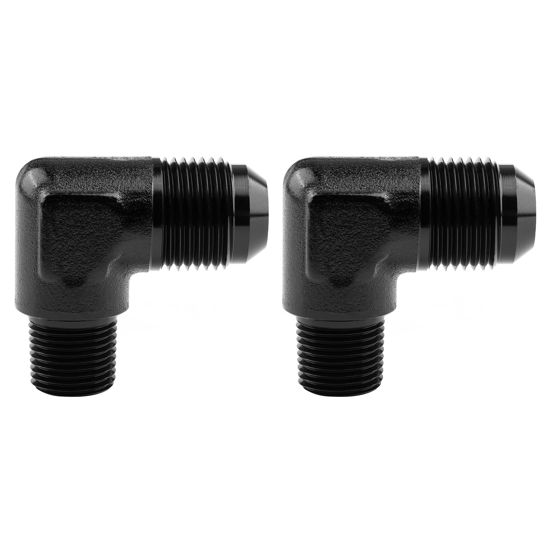 Picture of EVIL ENERGY 8AN to 3/8" NPT Male 90 Degree Fitting Adapter Aluminum 2PCS