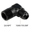 Picture of EVIL ENERGY 10AN to 3/4" NPT Male 90 Degree Fitting Adapter Aluminum 2PCS
