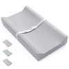 Picture of Blissful Diary Vegan Leather Baby Changing Pad with Waterproof & Wipe-Clean PU Cover, Standard Size Cozy Diaper Changing Pad for Dresser and Table, Light Gray