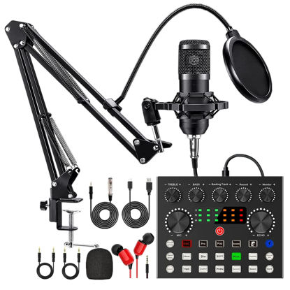Picture of Podcast Equipment Bundle, BM800 Podcast Microphone Bundle with V8s Voice Changer, Condenser Microphone Recording Studio Package for Podcasting Live Streaming Singing PC Mobile TikTok YouTube