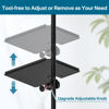Picture of Functional Metal Microphone Stand Tray with Phone Holder - Universal Large Mic Stand Tray Shelf Clamp on Music Stand Tray Attachment for Studio Concert Karaoke Stands with 11.7" x 7.8" for Storage