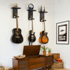 Picture of Keebofly Guitar Wall Mount,3 Pack Guitar Hanger Guitar Stand Wall with Pick Holder Guitar Rack for Acoustic or Electric Guitars,Ukulele,Bass,Mandolin,Rustic Wood Black,[Patented]