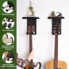 Picture of Keebofly Guitar Wall Mount,3 Pack Guitar Hanger Guitar Stand Wall with Pick Holder Guitar Rack for Acoustic or Electric Guitars,Ukulele,Bass,Mandolin,Rustic Wood Black,[Patented]