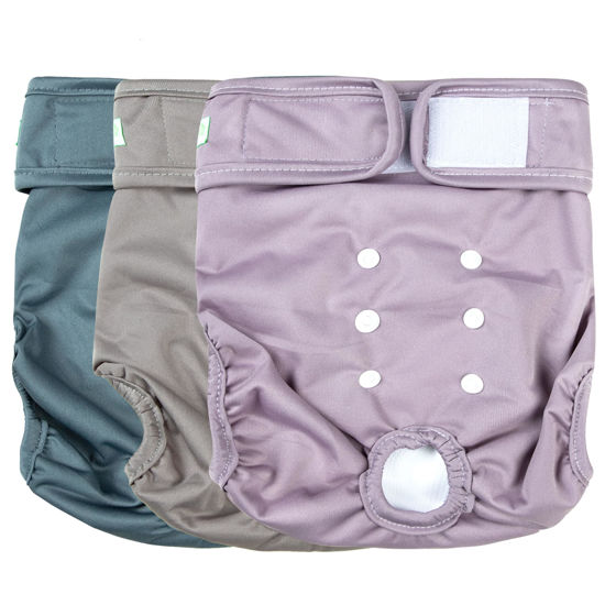 Picture of wegreeco Washable Reusable Premium Dog Diapers,Pack of 3,Small Dog Puppy & Doggy Diapers Female,Dog Period Panties Diapers Female in Heat Morandi-2 XL