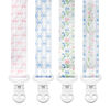Picture of Baby Pacifier Clip Holder - Girl 4 Pack Gift Set - Vintage Floral Bows Ribbons Flowers French Blue Pink