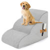 Picture of Romrol Dog Stairs Ramp for Beds Couches, Extra Wide Pet Steps with Durable Non-Slip Waterproof Fabric Cover, Pets Slope Stairs, 3-Tiers,Light-Grey, 15 Inch
