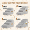 Picture of Romrol Dog Stairs Ramp for Beds Couches, Extra Wide Pet Steps with Durable Non-Slip Waterproof Fabric Cover, Pets Slope Stairs, 3-Tiers,Light-Grey, 15 Inch