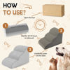 Picture of Romrol Dog Stairs Ramp for Beds Couches, Extra Wide Pet Steps with Durable Non-Slip Waterproof Fabric Cover, Pets Slope Stairs, 3-Tiers,Light-Grey, 15 Inch