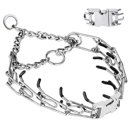 Picture of No Pull Dog Collar Adjustable Quick Release Dog Training Collar with Rubber Tip with Quick Release Buckle for Small Medium Large Dogs