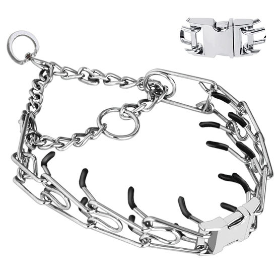 Picture of No Pull Dog Collar Adjustable Quick Release Dog Training Collar with Rubber Tip with Quick Release Buckle for Small Medium Large Dogs