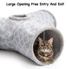 Picture of Tempcore Pet Cat Tunnel Tube Cat Toys 3 Way Collapsible, Cat Tunnels for Indoor Cats Fleece-Lined in for Warmth，Kitty Tunnel Bored Cat Pet Toys Peek Hole Toy Ball Cat, Puppy, Kitten, Geometry Grey