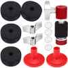 Picture of Facmogu 13PCS Cymbal Replacement Accessories, Standard Hi-Hat Clutch, Drum Cymbal Felt Pads Include Wing Nuts & Washers & Plastic Cymbal Sleeves, Replacement for Drum Set - Red