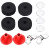 Picture of Facmogu 13PCS Cymbal Replacement Accessories, Standard Hi-Hat Clutch, Drum Cymbal Felt Pads Include Wing Nuts & Washers & Plastic Cymbal Sleeves, Replacement for Drum Set - Red