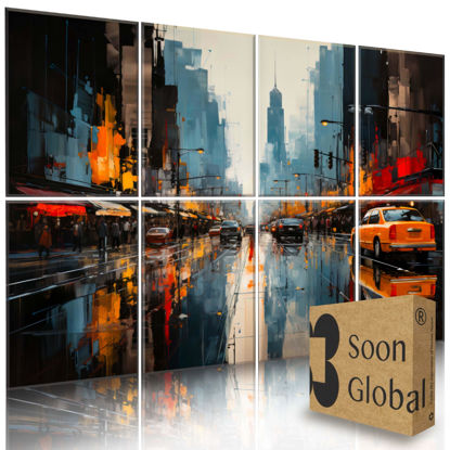 Picture of Soon Global 8-Pack Acoustic Panels, Soundproof Wall Panels, 48 X 32 Inches Sound Absorbing Panels, Decorative Acoustical Wall Panels, Acoustic Treatment for Recording Studio, Urban Pulse