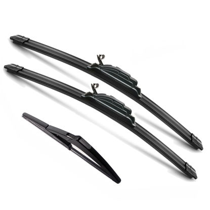 Picture of JustCar 3 wipers Replacement for 2015-2021 Nissan Rogue 2013 2014 2015 2016 2017 2018 2019 Nissan Pathfinder, Windshield Wiper Blades Original Equipment Replacement - 26"/17"/12" (Set of 3) U/J HOOK