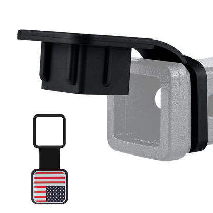 Picture of SINGARO 2 Inch Universal Flag Tow Hitch Covers, Trailer Hitch Cover Tube Plug Insert, Car Exterior Accessories, Receiver Tube Hitch Plug（American Flag-A）