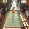Picture of Smiry Dog Door Mat for Muddy Paws, Absorbent Dirt Trapper Non-Slip Washable Mat, Quick Dry Chenille, Mud Mat for Dogs, Entry Indoor Door Mat for Inside Floor (48x30 Inches, Sage Green)