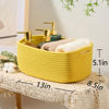Picture of MiniArk Shelf Storage Baskets for Organizing | Closet Organizer Bins | Small Baskets | Toy Basket | Cute Decorative Basket | Cube Storage Bin | Woven Rope Basket | 13×8.5×5.1” | 3 Packs Yellow