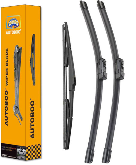Picture of AUTOBOO 26"+16" Windshield Wipers with 14" Rear Wiper Blade Sets Replacement for Toyota CHR C-HR 2016 2017 2018 2019 2020 2021 2022 2023 -Original Factory Quality (Pack of 3)