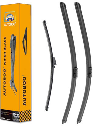 Picture of AUTOBOO 24"+21" Windshield Wipers with 13" Rear Wiper Blade Replacement for Volkswagen VW Tiguan 2017 2016 2015 2014 2013 2012 2011 2010 2009 2008 2007-Original Factory Quality (Pack of 3)