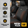 Picture of Cat® Flexfit™ Automotive Seat Covers for Cars Trucks and SUVs (Set of 2) - Black Car Seat Covers for Front Seats, Truck Seat Protectors with Brown Honeycomb Trim, Auto Interior Covers
