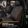 Picture of Cat® Flexfit™ Automotive Seat Covers for Cars Trucks and SUVs (Set of 2) - Black Car Seat Covers for Front Seats, Truck Seat Protectors with Brown Honeycomb Trim, Auto Interior Covers