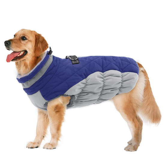 Picture of Lelepet Warm Dog Winter Coat Dog Coat Fleece Dog Jacket with Built in Harness Windproof Dog Cold Weather Coats Reflective Turtleneck XXXLarge Dog Coat Waterproof Dog Coats for Small Medium Large Dogs