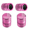 Picture of Tire Valve Stem Caps - 4 Pack Anti-Corrosion Premium Anodized Alloy Tyre Air Valve Caps American Flag for Car SUV Bike Pink