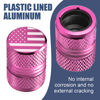 Picture of Tire Valve Stem Caps - 4 Pack Anti-Corrosion Premium Anodized Alloy Tyre Air Valve Caps American Flag for Car SUV Bike Pink