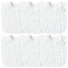 Picture of Zainpe 6Pcs Snap Muslin Cotton Baby Bibs White Adjustable Drool Bib with 6 Absorbent Soft Layers, Machine Washable Unisex Burp Cloths for 3 to 36 Months Boys Girls Infant Newborn Toddler