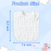Picture of Zainpe 6Pcs Snap Muslin Cotton Baby Bibs White Adjustable Drool Bib with 6 Absorbent Soft Layers, Machine Washable Unisex Burp Cloths for 3 to 36 Months Boys Girls Infant Newborn Toddler