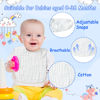 Picture of Zainpe 6Pcs Snap Muslin Cotton Baby Bibs White Adjustable Drool Bib with 6 Absorbent Soft Layers, Machine Washable Unisex Burp Cloths for 3 to 36 Months Boys Girls Infant Newborn Toddler
