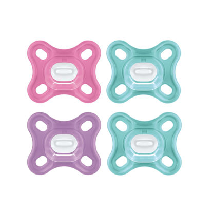 Picture of MAM Comfort Baby Pacifier, 100% Lightweight Silicone Pink/Purple/Blue (4 Count)